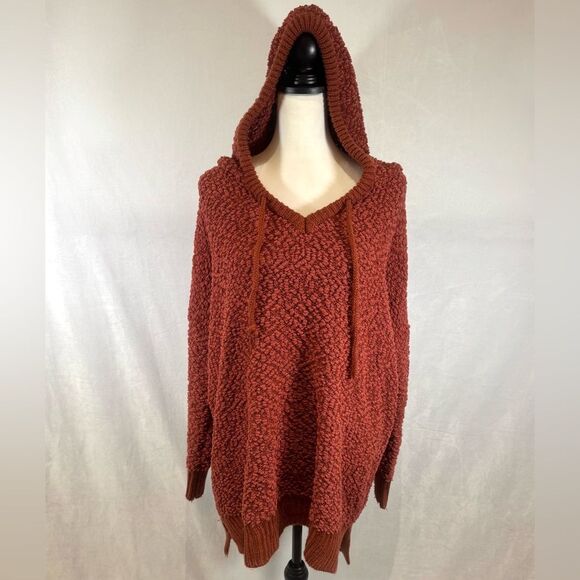 POL rust color popcorn knit oversized sweater size medium - Picture 4 of 10